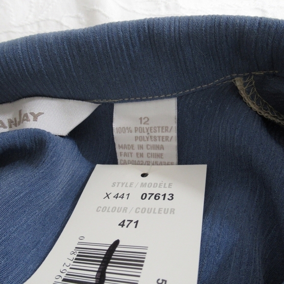 TanJay Blue and Beige Patchwork Blouse Size 12 - Picture 6 of 8